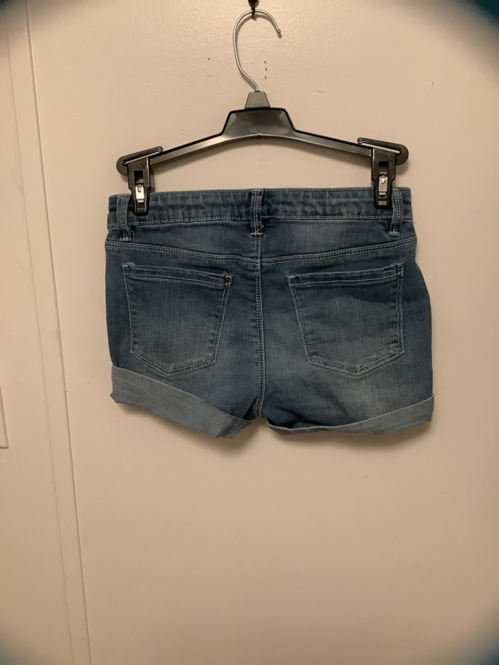 Girls' Light Blue Denim Cuffed Shorts